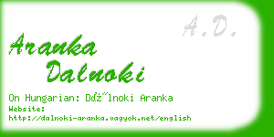 aranka dalnoki business card